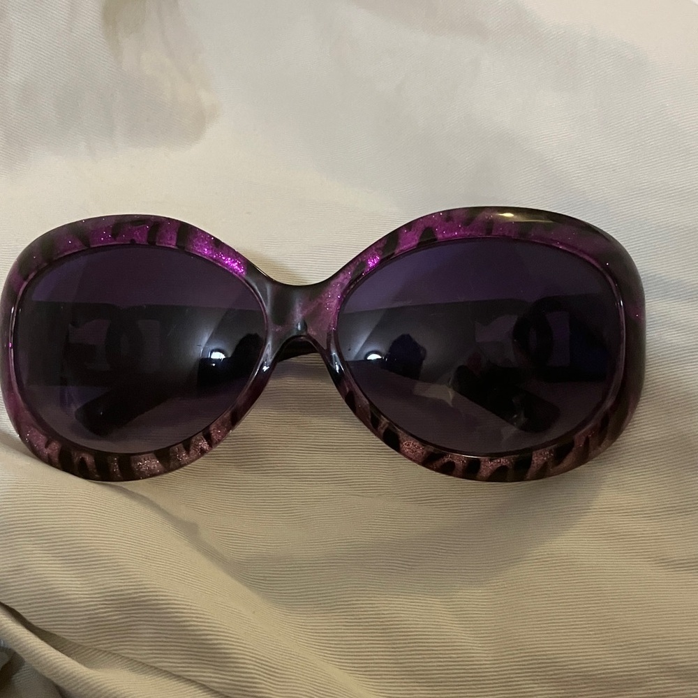 Purple Leopard Print Sunglasses with glitter